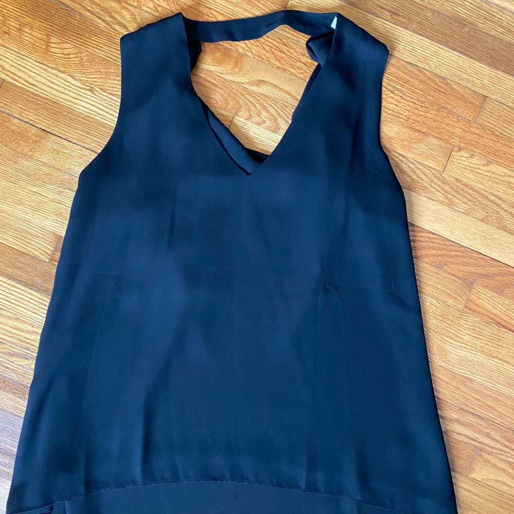 Black high/low tank top